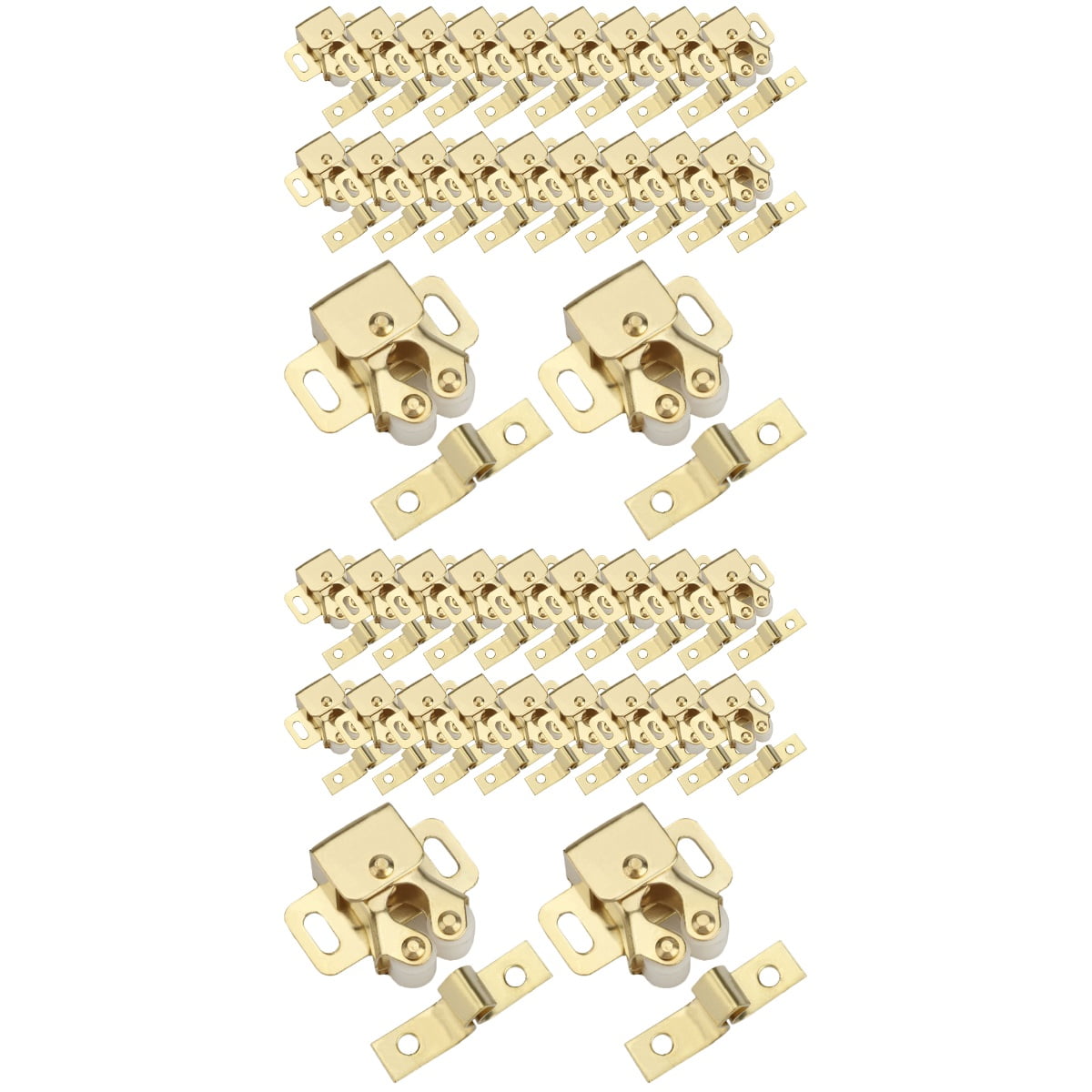 40 Pcs Double Roller Lock Latch Closures Hook Drawer Rollers Rv Closet Door Latches and