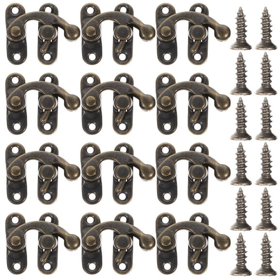 40 Pcs Drawer Hasp Latch Cabinet Hooks Rustic Decor Latches Hardware Vintage Lock Clasp Swing Arm Tin Box Buckle Iron