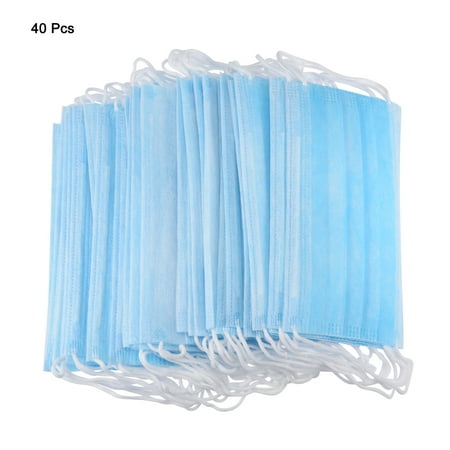 40 Pcs Elastic Ear Loop Dust Surgery Disposable Face Mask