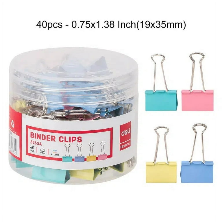 40 Pcs Extra Large Binder Clips Assorted Colors Paper Clamps Width Metal Fold Back Clip Jumbo Paper Clamps for Office School and Home Supplies Cute