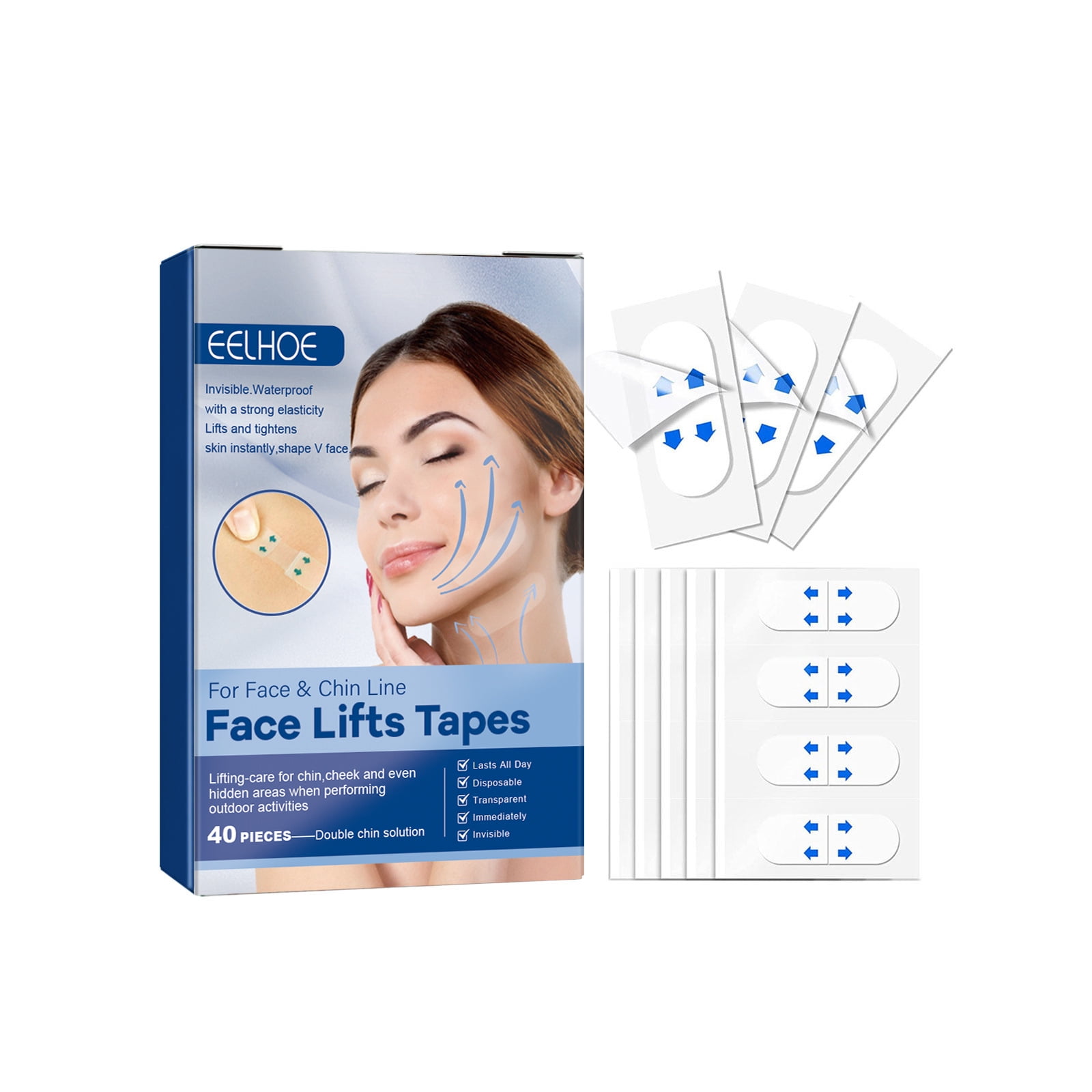 Lift Face Patch Aus Baumwolle – 20 Stück, Für Straffere Kieferlinie, Reduziert Doppelkinn, Nicht-chirurgisch