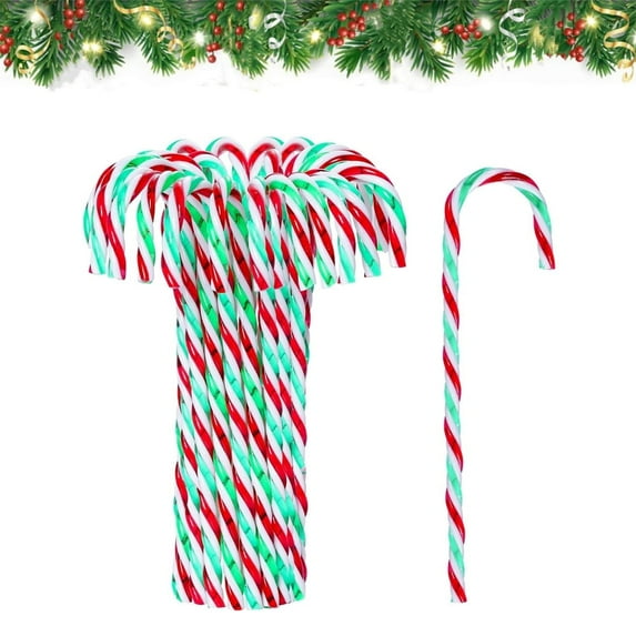 40 Pcs Fake Candy Cane Christmas Ornaments,Red and Green Crutch Candy Xmas Tree Hanging Plastic Twisted Candy Decorations for Indoor Outdoor Holiday Party Supplies By Scheam
