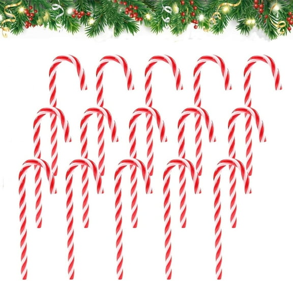 40 Pcs Fake Candy Cane for Christmas,Red and White Crutch Candy Plastic Twisted Candy Decorations Xmas Tree Hanging Ornaments for Indoor Outdoor Holiday Party Supplies By Scheam