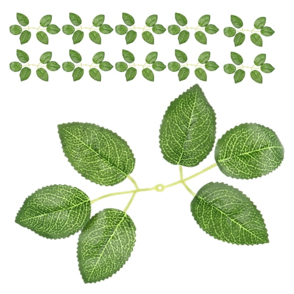 40 Pcs Faux Leaves for Crafts DIY Artificial Flowers Tools Green