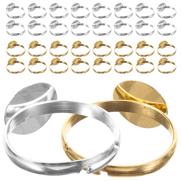 BESTOYARD 40pcs Flat Tray Metal Making Supplies for Adults Assorted Color