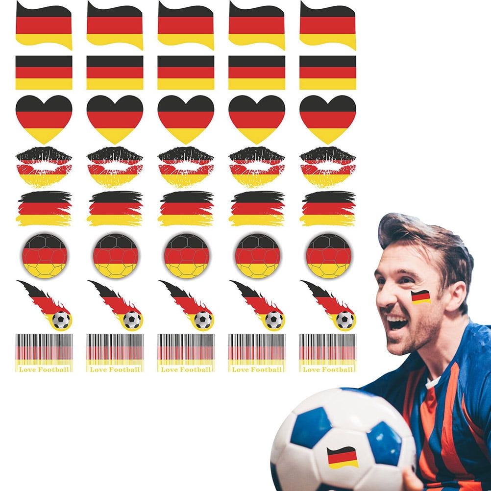 40 Pcs Flag Temporary Tattoo National Flags Tattoo Stickers Waterproof