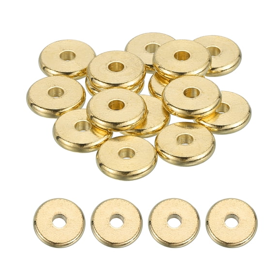 40 Pcs Flat Round Spacer Beads 12mm Brass Heishi Beads for Jewelry Making