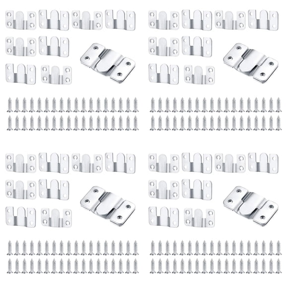40 Pcs Flush Mount Bracket Interlocking Hang Furniture Connector Stainless Steel Wall Mount Picture Frame Brackets