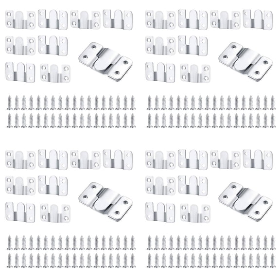 40 Pcs Flush Mount Bracket Interlocking Hang Furniture Connector Stainless Steel Wall Mount Picture Frame Brackets