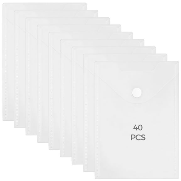 40 Pcs Frosted Clear Plastic Envelopes for Documents, Snap Closure File Organizers, Tear-Resistant Reusable Document Holders for School, Office, Home, 7.08 x 9.84 in/9.84 x 7.08 in/25 x 18 cm