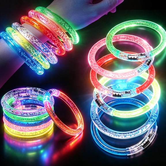 40 Pcs Glow Sticks Bracelets Glow in The Dark Bracelets 6 Color LED Flashing Light Up Neon Supplies for Light Up Rave Concert Birthday Carnival Party Favors(Multicolor Color,40 Pcs)