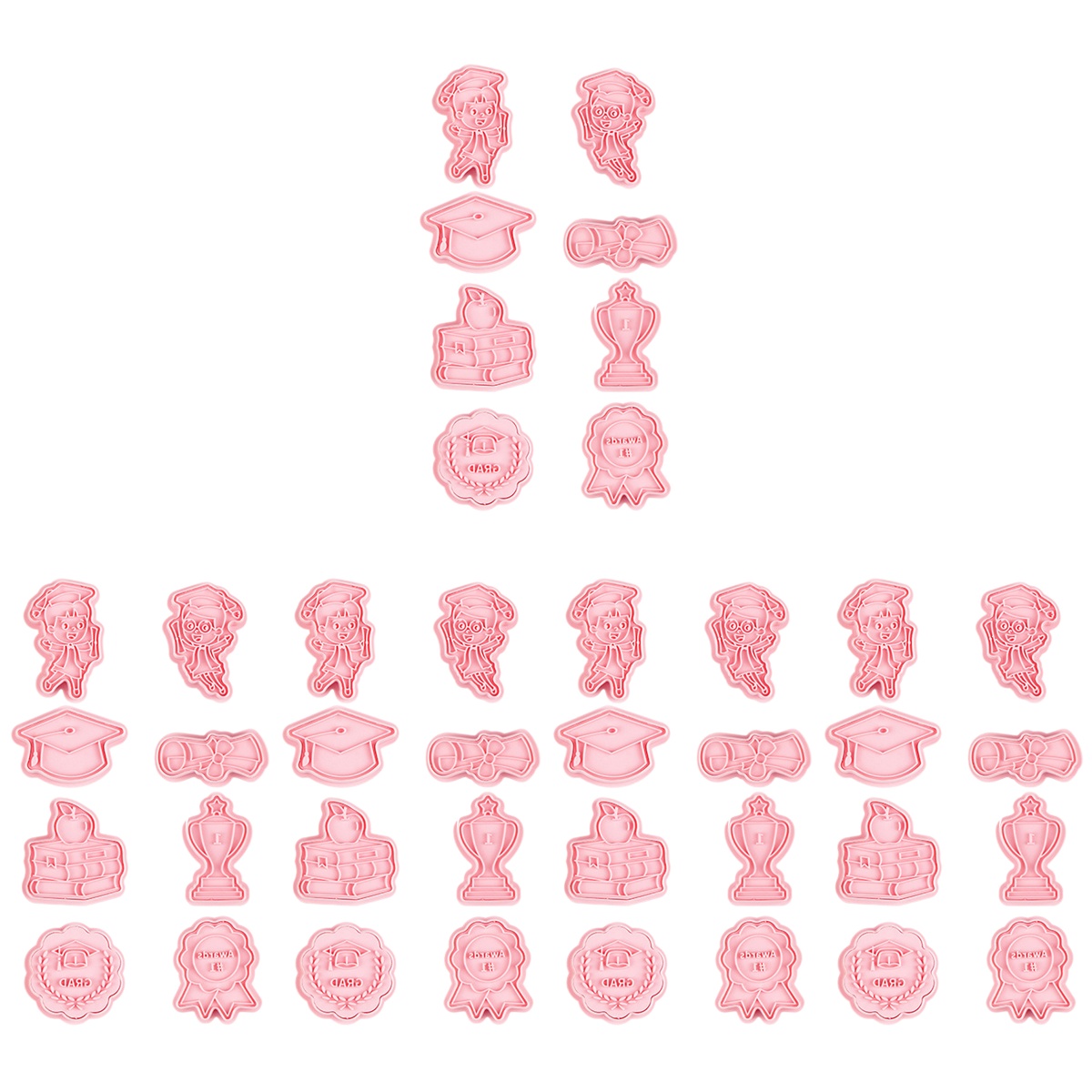 40 Pcs Graduation Cookie Cutters Cake Pops Mold Mints Biscuits