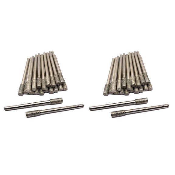 40 Pcs  Grinding Bits 4mm Cylinder Head Grinding Bit Rotary  Burr Set for Most Rotary Tool Bit Grinder