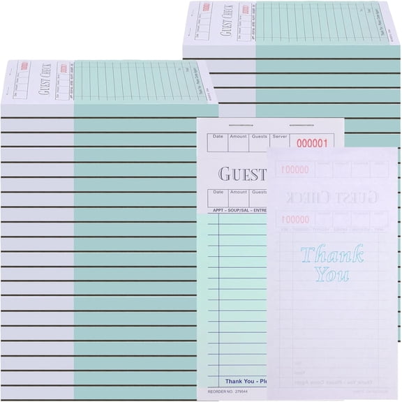 40 Pcs Guest Checks Book for Servers Waitress Notepad for Restaurant Order 2000 Sheets Waiter Checkbook Server Note Pads Food Receipt Book (Simple Style,Green)