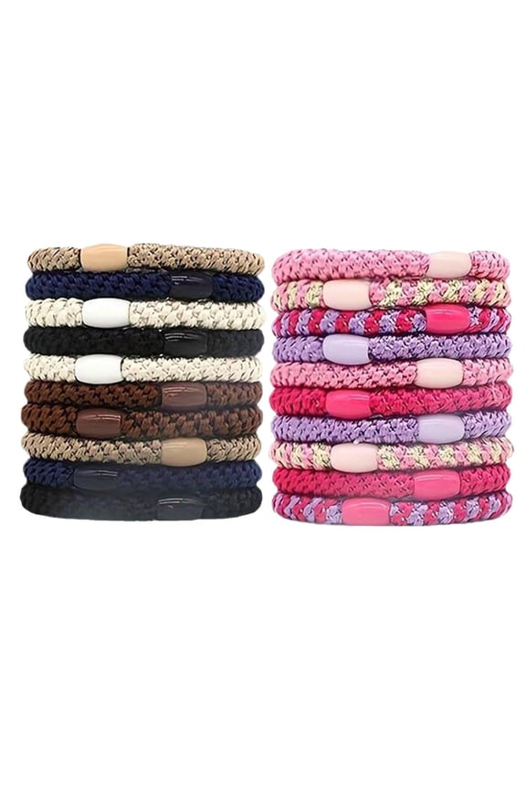 40 Pcs Hair Accessories Kit Goody Strong Hold Ponytail Holders Colored Rubber Bands Thick for Women Girl Girlfriend, Home Office Supply, Couple Bracelet