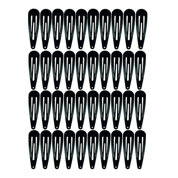 40 Pcs Hair Barrettes,Water Drop Female Hair Clips, Snap Clip for Women Metal Hair Clips Accessories,Black,2.76 x 0.71 inch