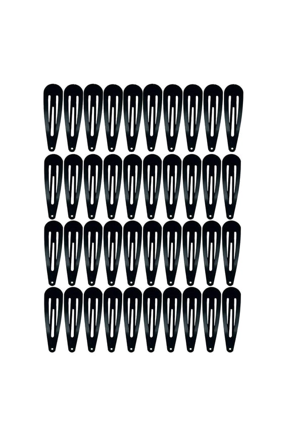 40 Pcs Hair Barrettes,Water Drop Female Hair Clips, Snap Clip for Women Metal Hair Clips Accessories,Black,2.76 x 0.71 inch
