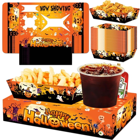 40 Pcs Halloween Movie Night Snack Tray Set, Perfect for Halloween Party Decorations