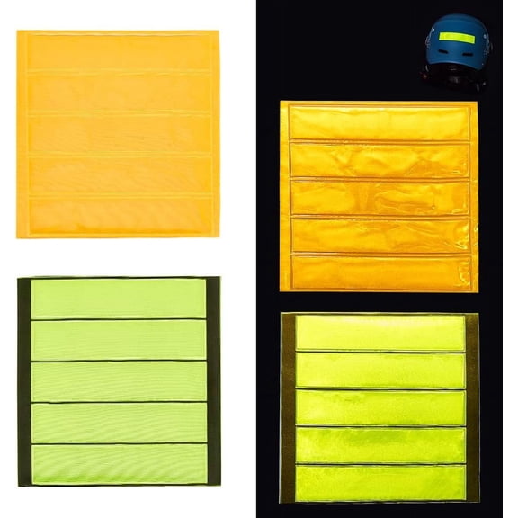 40 Pcs Hard Hat Stickers 1 x 4.6 inch Retro Reflective Helmet Strips Adhesive Hardhat Stickers Fire Helmet Hat Tape Construction Stickers Yellow & Orange Mixed Color