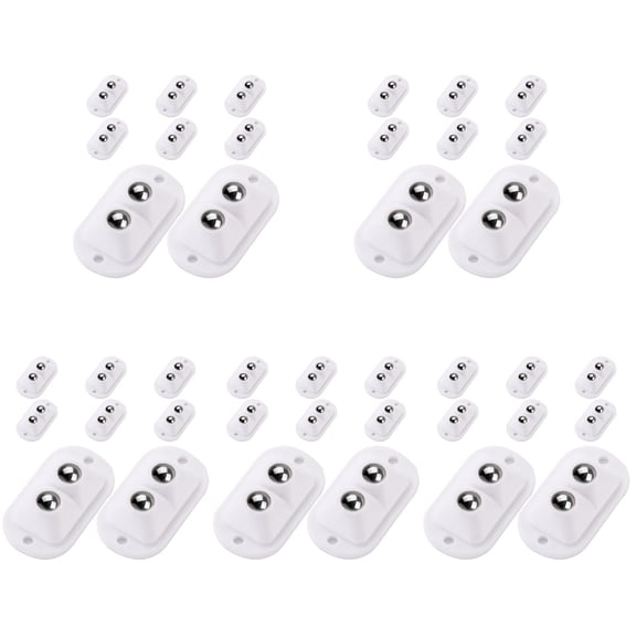 FUEENIRVA Small Appliance Casters White Smooth Silent Movement Easy to Fit 40Pcs