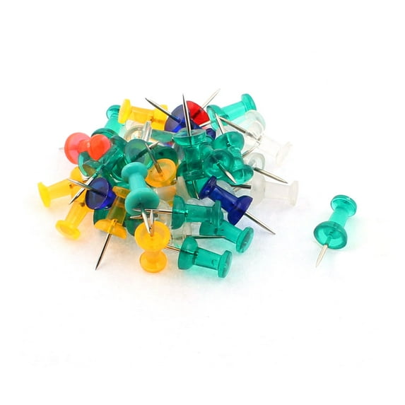 40 Pcs Office Board Map Push Pins Thumbtacks w Plastic Head Assorted Color  Supplier