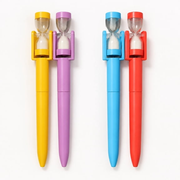 40 Pcs Hourglass Timer Ballpoint Pens, Colorful Sand Style Novelty Writing Pens, Unique Plastic Pens for New Term Starts Party Gifts Office Use, Creative Stationery Bulk Set for Celebration Events