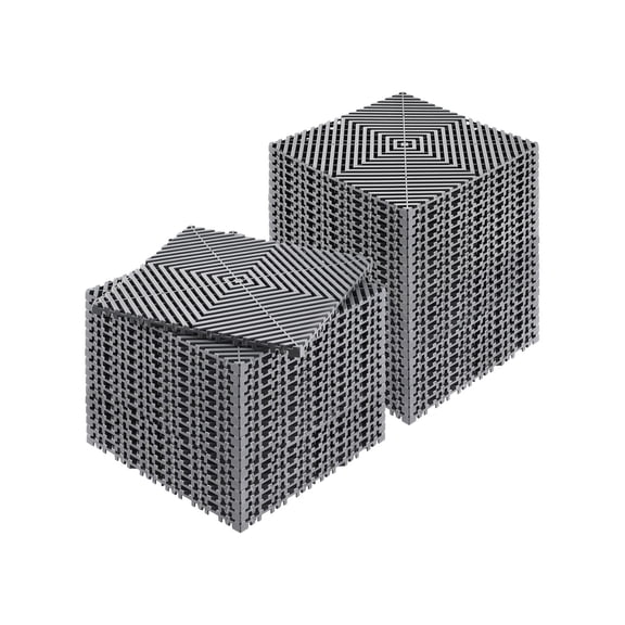 40 Pcs Interlocking Drainage Mat, 40 Pcs Splicing Drainage Mats, Interlocking System, 12' x 12' Modular Interlocking Cushion, for garden greenhouse yard farm and outdoor projects, Light Gray