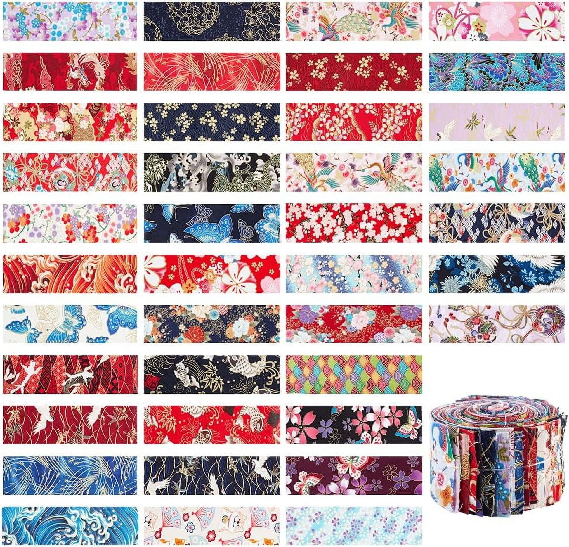 40 Strip Jelly Roll Fabric Bundle - 100% Cotton 2.5" X 44" Precut Quilting Strips