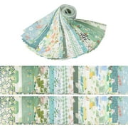40 Pcs Jelly Roll Fabric Strips for Quilting Fabric, Sewing Supplies & DIY Crafts-2.6 Inch Precut Cotton Fabric Bundles, Perfect for Quilt Projects,Floral Patchwork Leaf Green