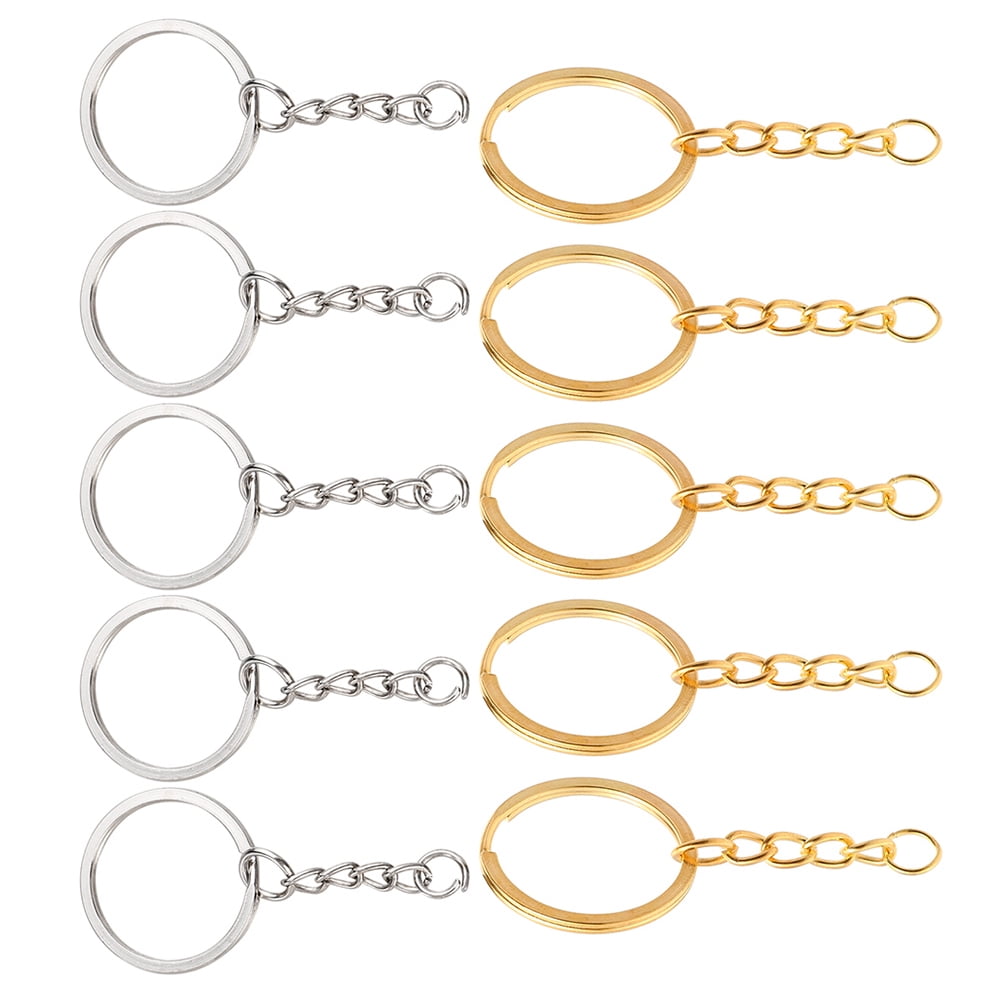 40 Pcs Key Chain Rings Metal Split Keychain Rings with Open Jump Rings
