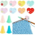 thumbnail image 1 of 40 Pcs Knitting Needle Stoppers Silicone Heart Shape Knit Knitting Needles Point Protectors Rubber Cone Needle Tip Stoppers Stitch Stoppers Knitting Accessories for DIY and Handmade Crafts for DIY, 1 of 6