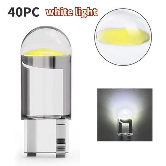 40 Pcs LED License Plate Interior Light Bulb T10 194 168 W5W 2825 6000K, 0.03A,12V,0.36W, Car light bulb for Interior light, dome light, door light, cargo/trunk light, glove box light,White