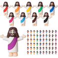 thumbnail image 1 of 40 Pcs Little Jesus Figurine Miniature Jesus Doll Tiny Jesus Figurine to Hide and Seek Classic Religious Gifts Christ Savior Jesus for Sunday Easter Egg Stuffers Baptism Gift(40,Red), 1 of 6