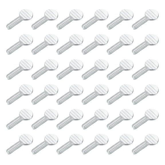 40 Pcs M5x16mm Thumb Screws, Iron Spade Head Fully Thread Galvanized Finger Racket Screw