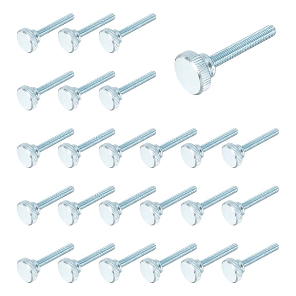 40 Pcs M5x40mm Knurled Thumb Screws, Zinc Plated Flat Knurled Head Fully Threaded Screw