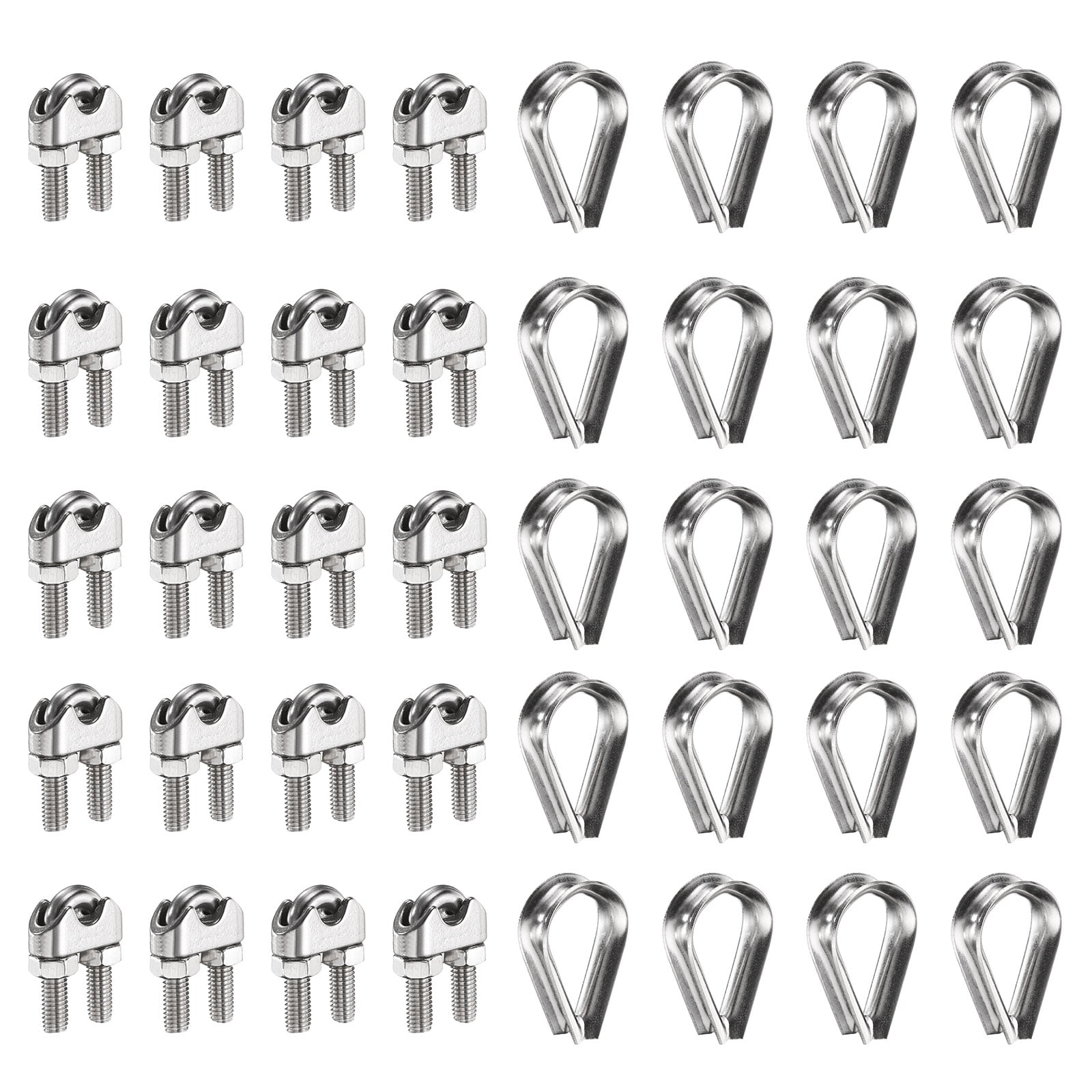 Fasteners For Rope 40 Pcs M6 1/4