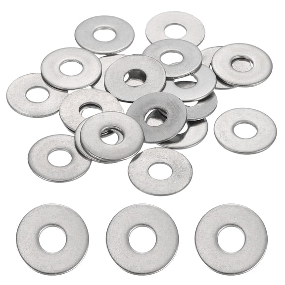 40 Pcs M6.4 304 Stainless Steel Flat Washers 6.4mm ID 18mm OD 1mm Thick, Silver