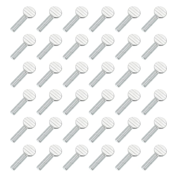 40 Pcs M6x20mm Thumb Screws, Iron Spade Head Fully Thread Galvanized Finger Racket Screw