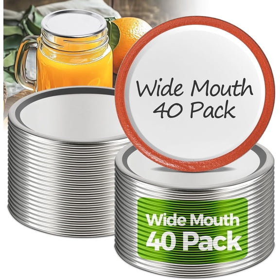 40 Pcs Mason Jar Lids Regular Mouth, Canning Lids with Silicone Seal for Pickling, Fermenting, Jam Making, Food Storage, Canning Supplies, Fit for 2.75 inches Regular Mouth Mason Jars