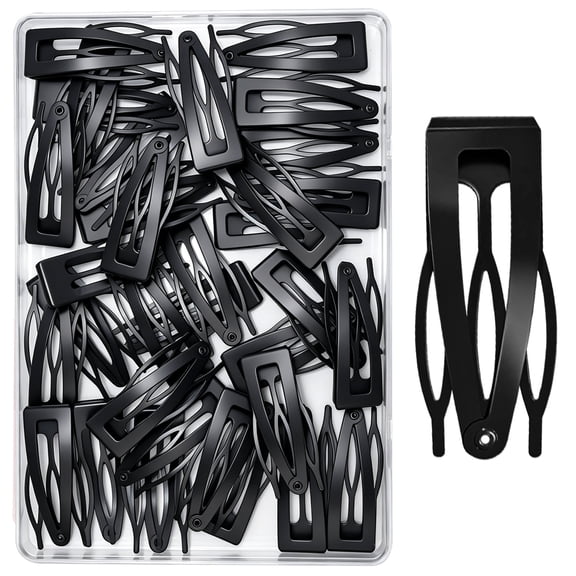40 Pcs Metal Snap Hair Clips for Women & Girls, Double Grip 3-Tooth Barrettes, Small Black Non-Slip Clips Suitable for Thick & Fine Hair, Daily Styling