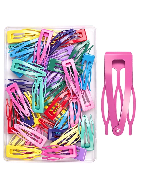 40 Pcs Metal Snap Hair Clips for Women & Girls, Double Grip 3-Tooth Barrettes, Small Black Non-Slip Clips Suitable for Thick & Fine Hair, Daily Styling