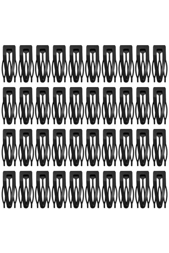 40 Pcs Metal Snap Hair Clips for Women, Double Grip Barrettes for Thick Fine Hair, Small Black Clips for Girls