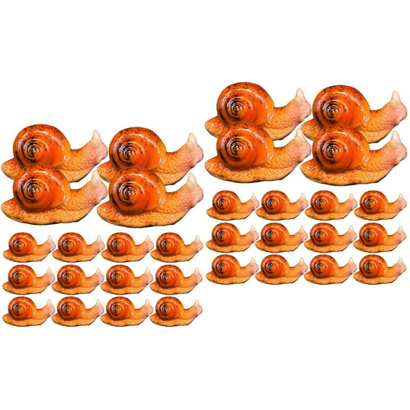 MERRYHAPY 40Pcs Brown Resin Snail Figurines for Desktop and Garden Decor, Stylish Decorative Animal Models