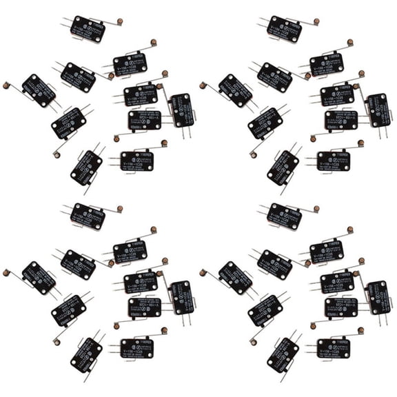 40 Pcs Micro-Limit Switch Long Hinge Roller Lever Arm Snap Action LOT,40 Pcs x Micro-Switch,Red & Black