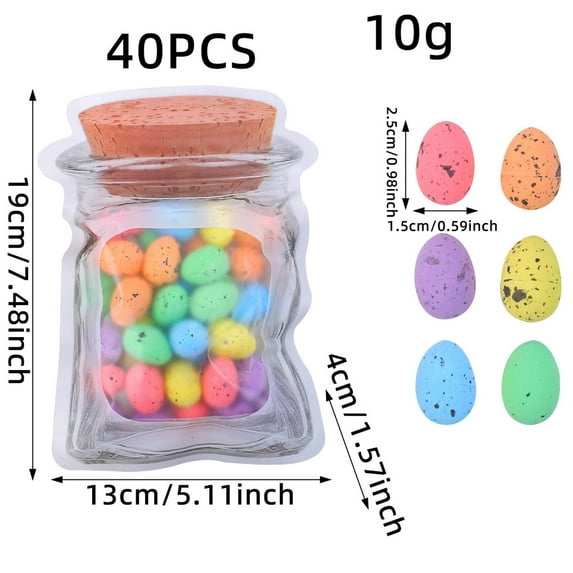 40 Pcs Mini Easter Eggs Shiny Foam Eggs Bulk Decorative Foam Easter Eggs for Craft DIY Easter Party Favors Supplies Basket Stuffers Assorted Color(B)
