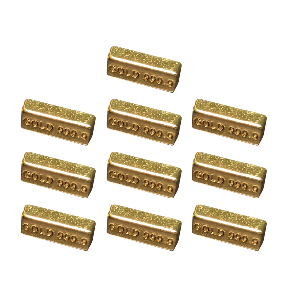 40 Pcs Mini Gold Brick Fridge Decor Fridge Accessories Dollhouse Mini Gold Bar Gold Bricks Prop