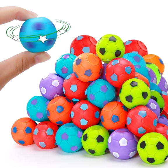 toosivia 40 Pcs Mini Soccer Fidget Toy, Mini Spinner Balls Bulk Party Favor Toys for Kids 4-8, Goodie Bag Stuffers Sensory Classroom Class Treasure Carnival Bulk for Boys Girls Toddler