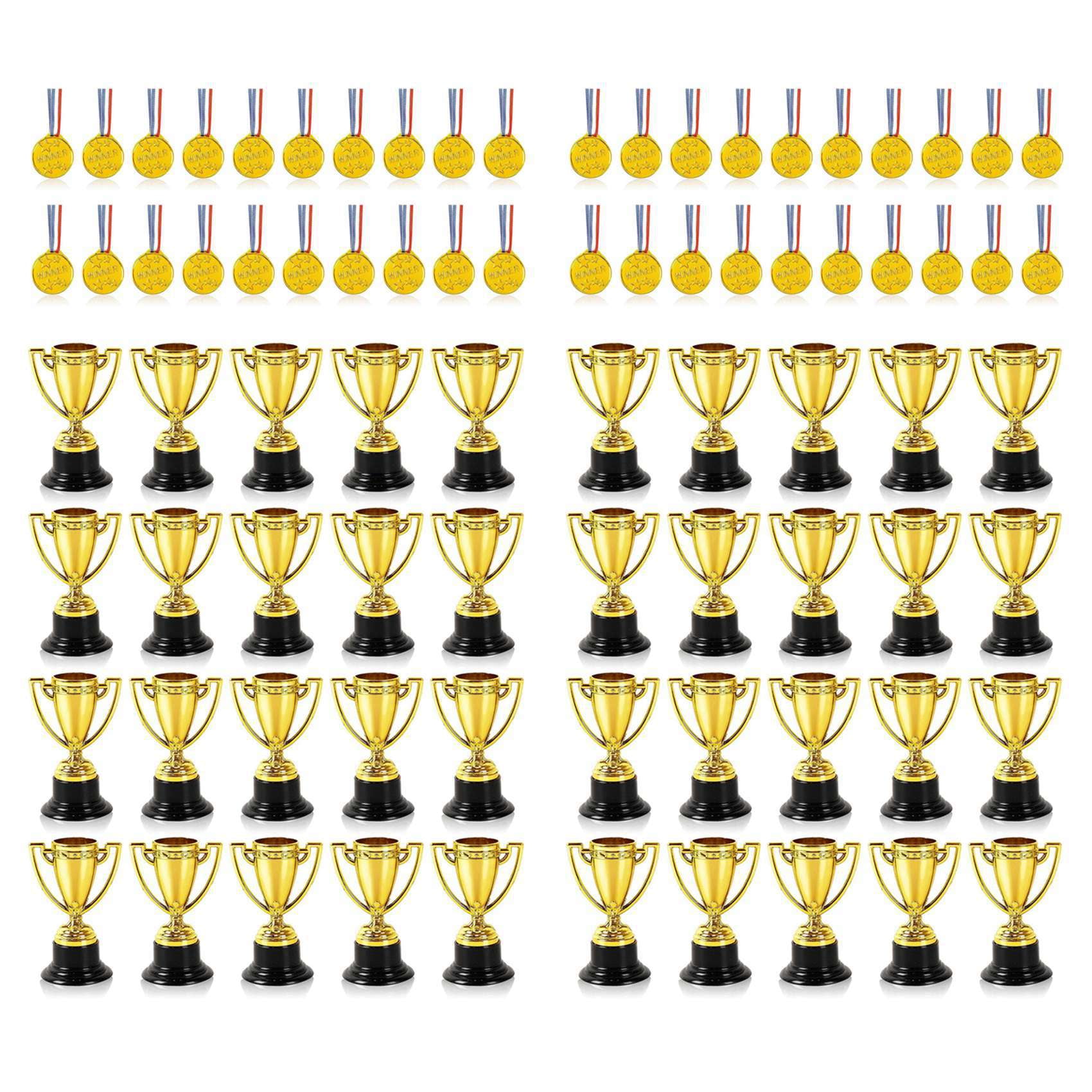 40 Pcs Mini Trophies and 40 Pcs Medals Awards , Winner Medals for Kids ...