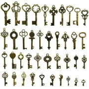 40 Pcs Mixed Skeleton Keys in Antique Style Bronze Vintage Key Charms Small Skeleton Keys Charm for Birthday Party Wedding Favors Key Charms Set for Pendant Necklace DIY Jewelry Making Christmas Gift