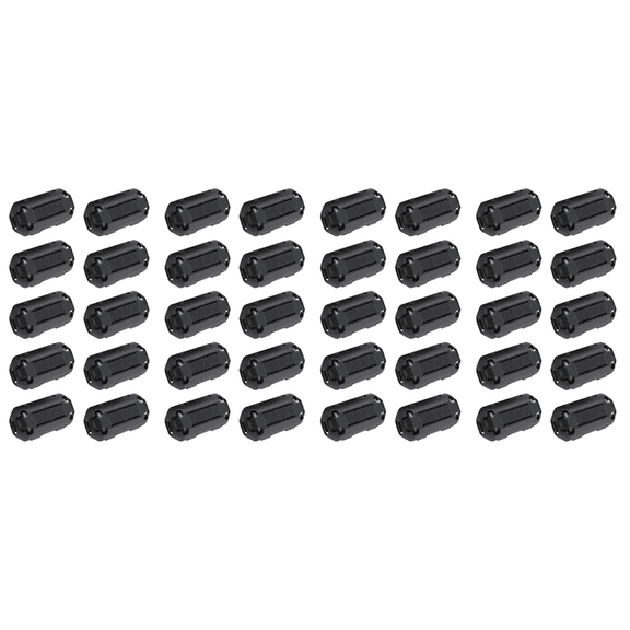 40 Pcs Movable 7mm Inner Diameter Black Ferrite Core Ring Cable Clip